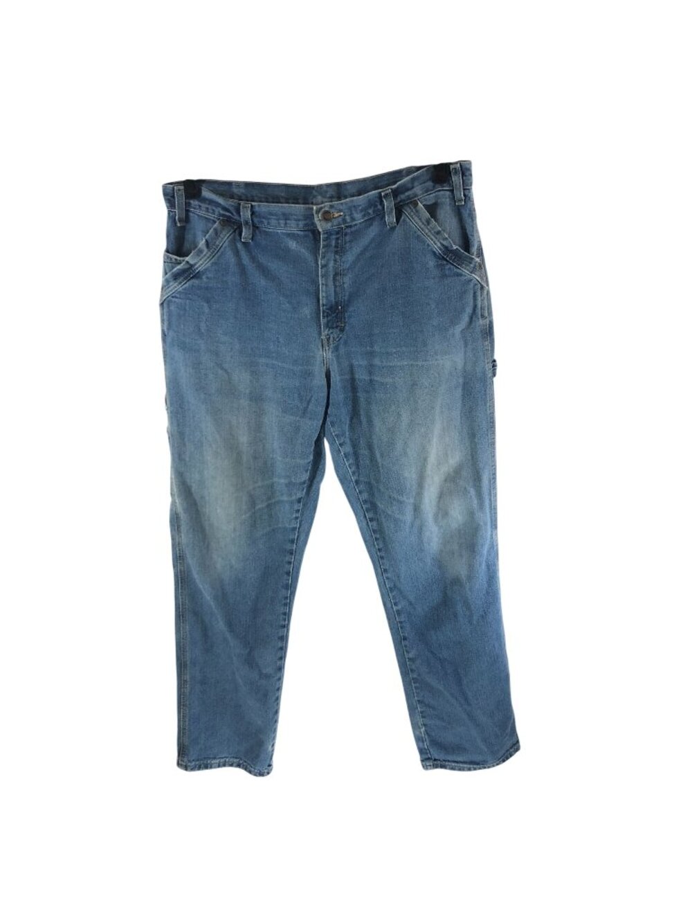 Dickies Mens Distressed Carpenter Jeans Medium Wash Relaxed Fit Denim 36x34